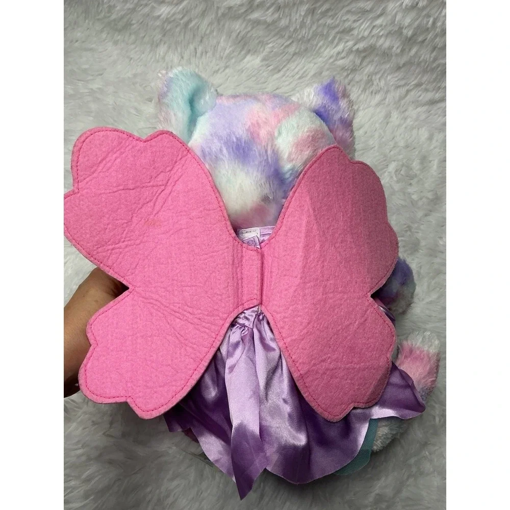Build A Bear Multicolor Cat with Butterfly Wing Outfit stuffed plush